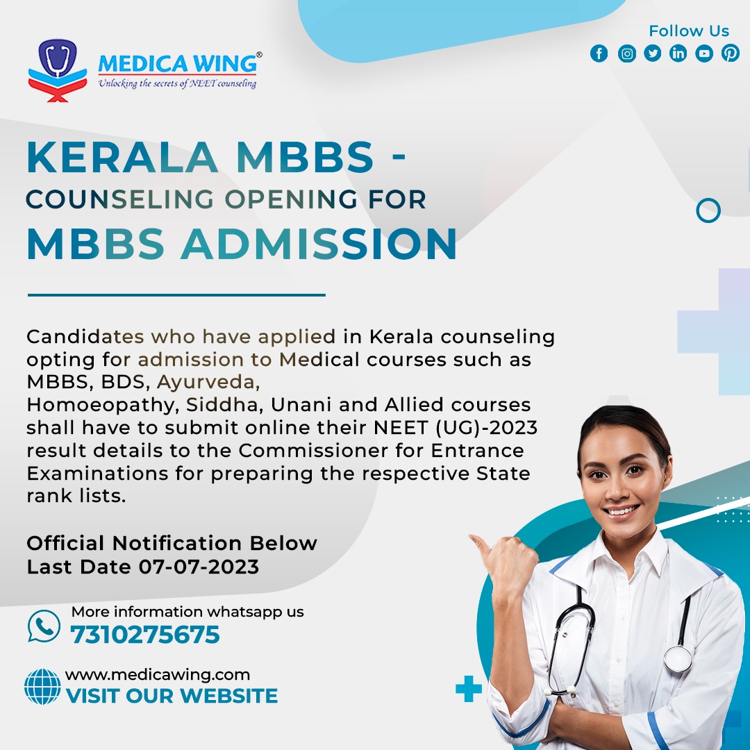 Kerala MBBS Counseling Opening for MBBS Admission